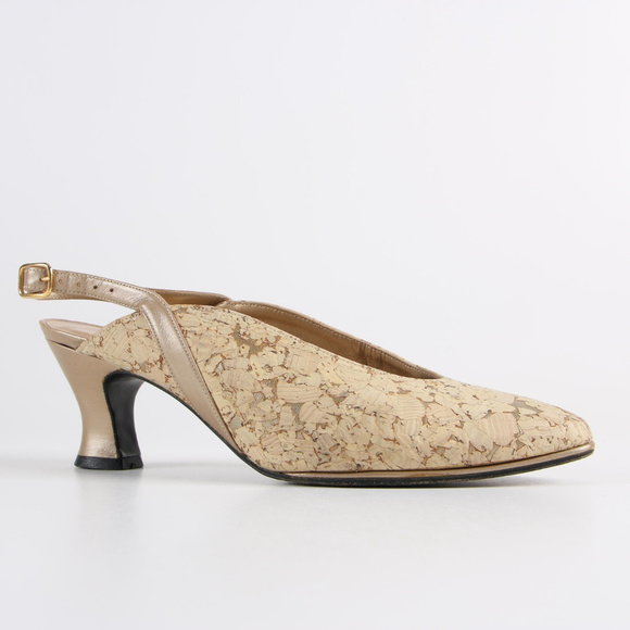 Stuart Weitzman Cork Slingback Pumps with 2" Heels - Picture 2 of 5